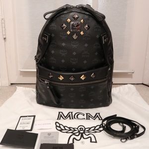 Authentic MCM Dual Stark Visetos Backpack